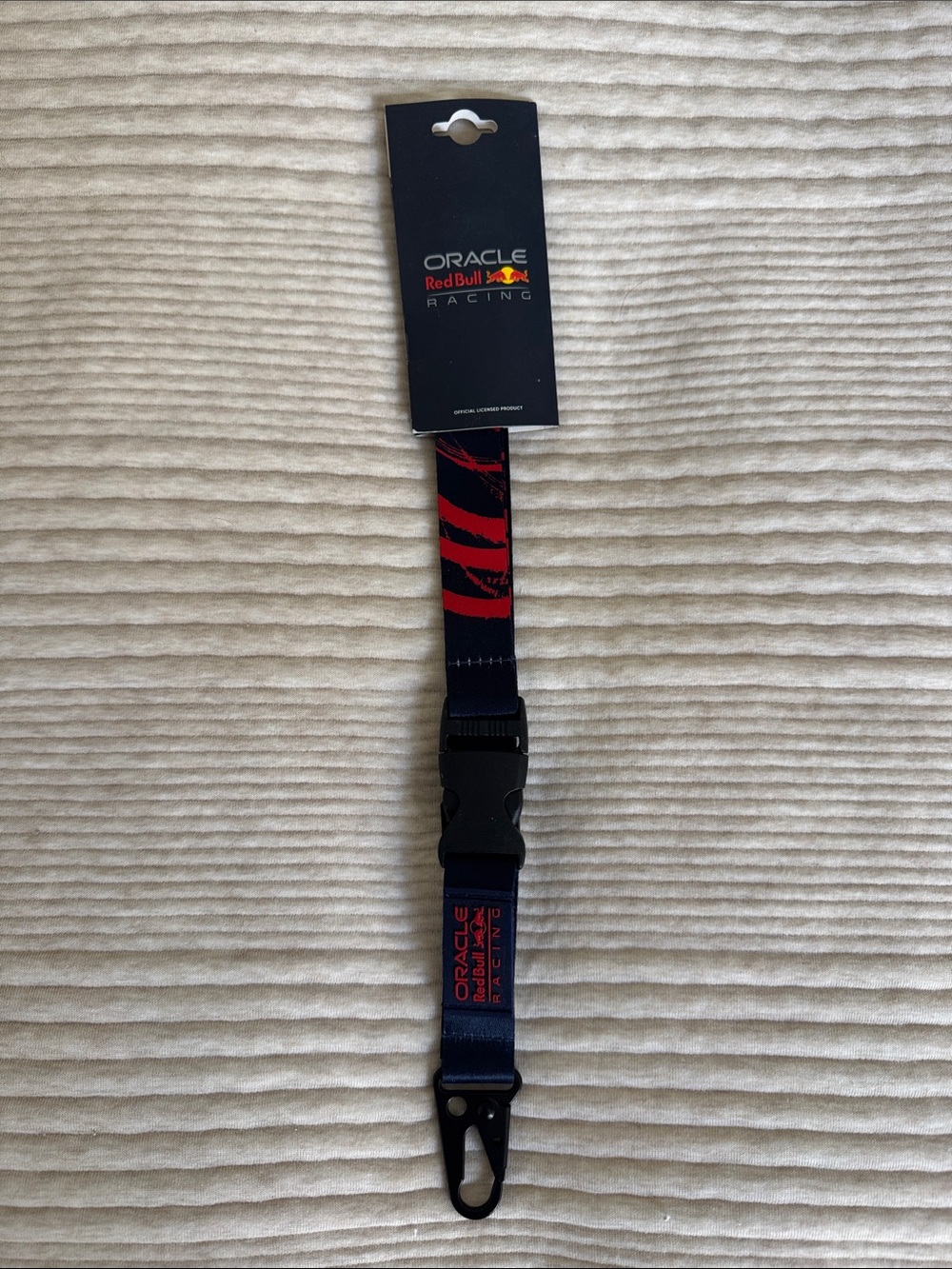 Oracle Red Bull Racing Navy and Red Key Lanyard with Detachable Clip